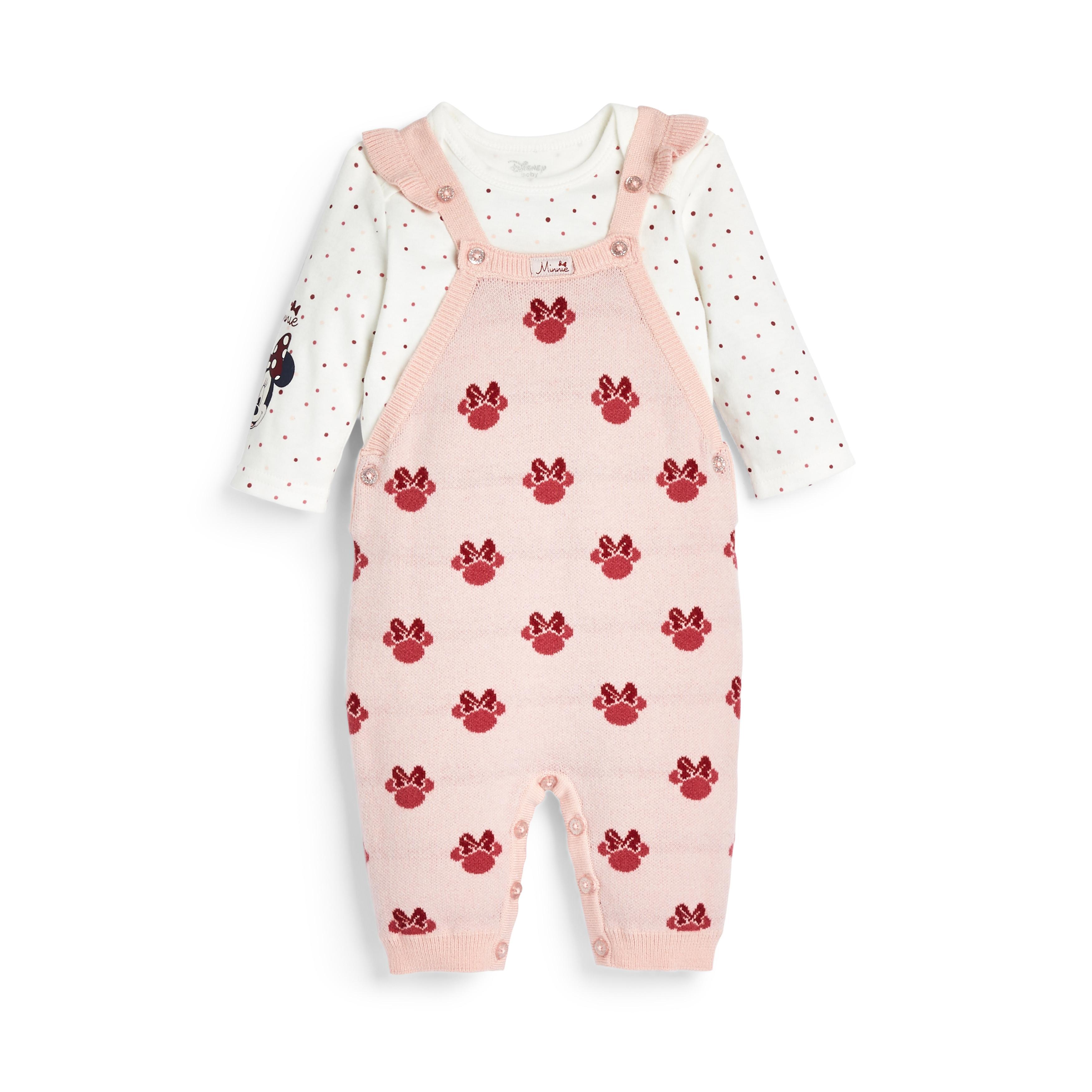 BRAND NEW EX-PRIMARK BABY GIRLS MINNIE MOUSE GREY PLAYSUIT AGES 0-3,3-6,6-9 MNTH
